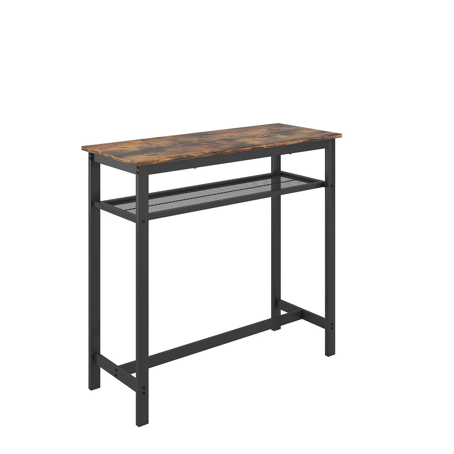 Bar table, equipped with 2 bar stools, with backrest and partition (Rustic Brown) image 11