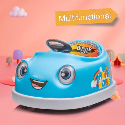 Bumper Car for Kids, 12v Dual Drive 1-6 Years Old Children's Electric Car with Pushrod Dinner Plate USB BT Music Rocking Horse Mode Anti-Collision Bumper Ride on Car image 1