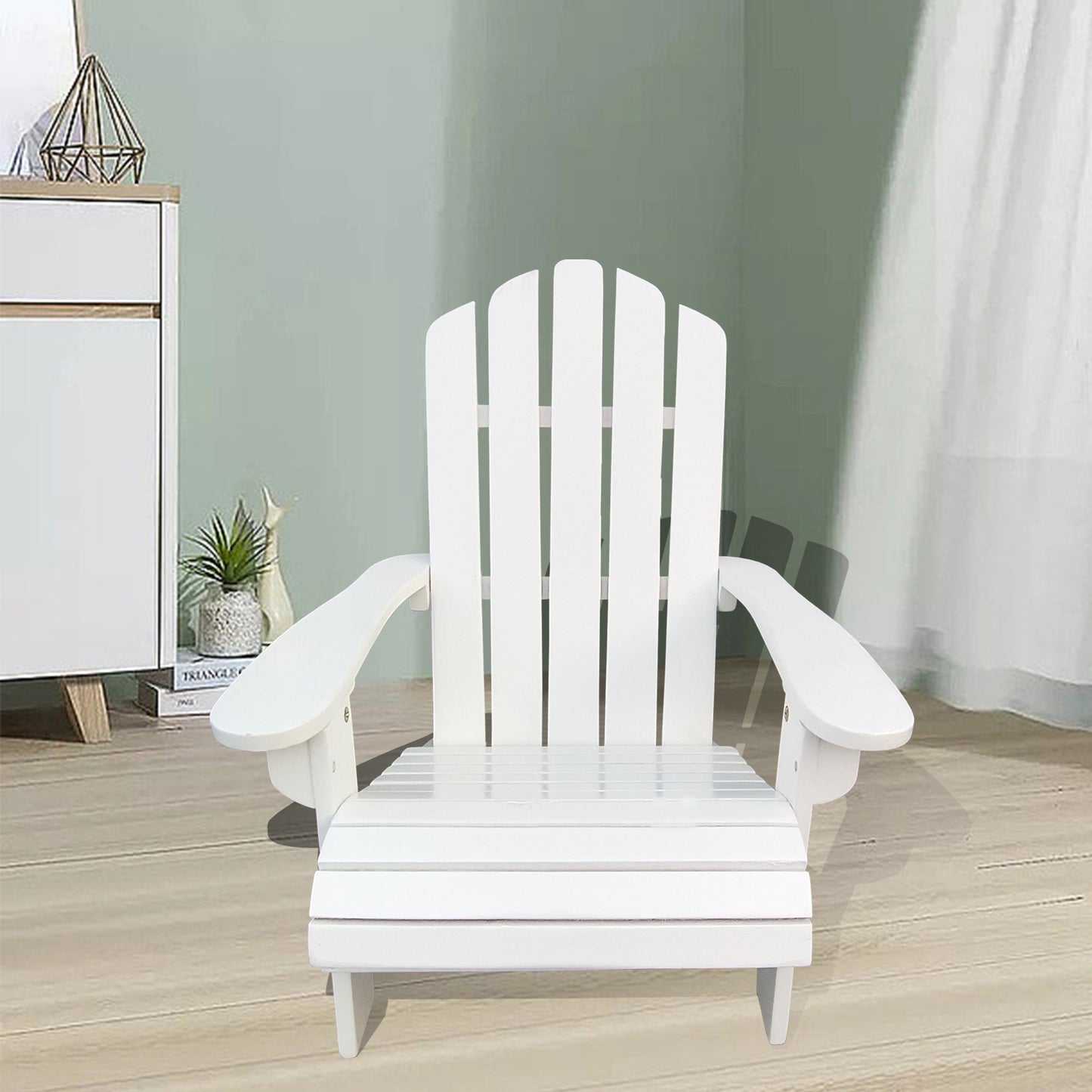 Outdoor or indoor Wood children Adirondack chair,white image 1