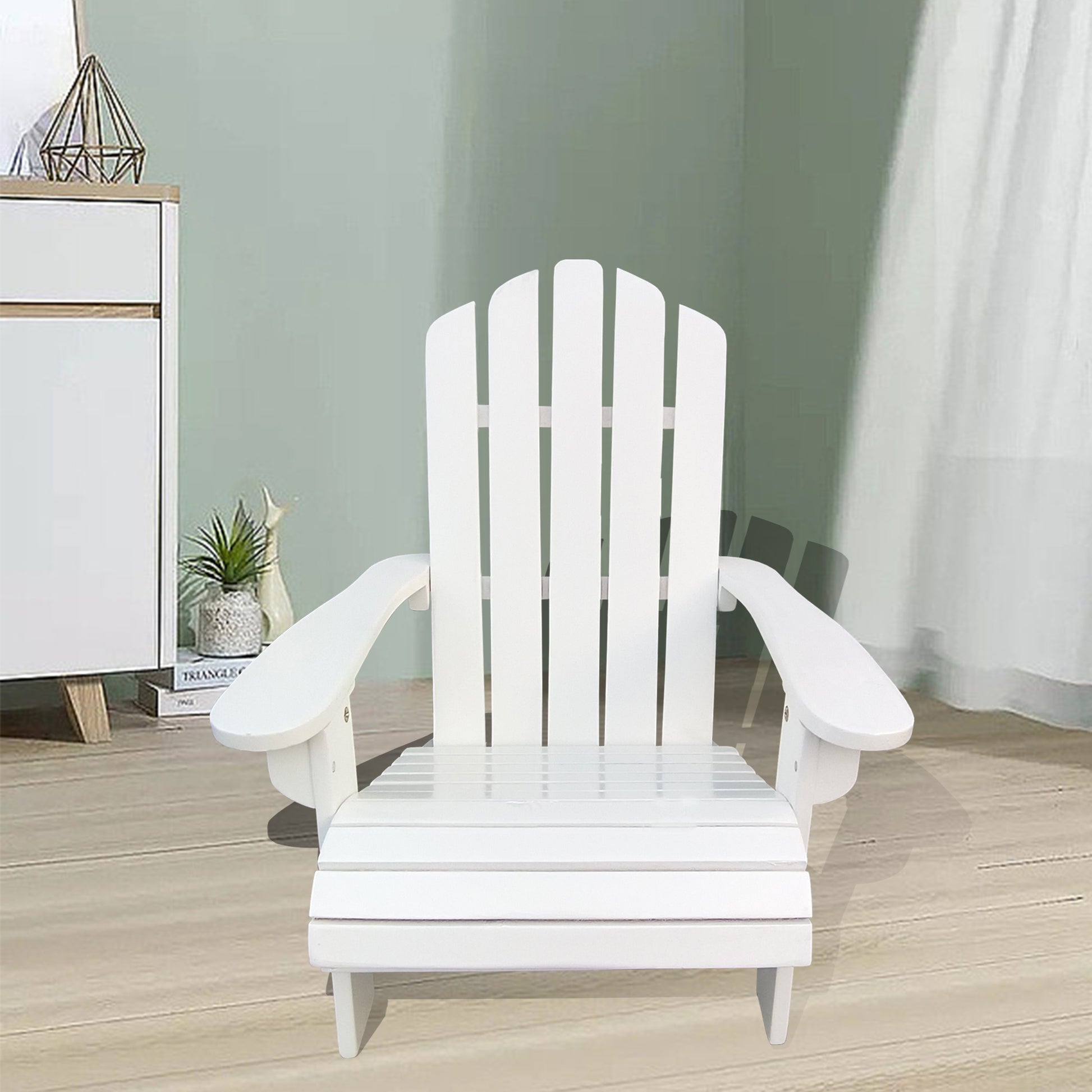 Outdoor or indoor Wood children Adirondack chair,white image 1