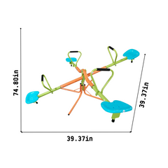 XSS004 outdoor playground four seats seesaw for kids 360 degree rotating sturdy plastic seat seesaw for kids seesaw blue and green for kids age 3+