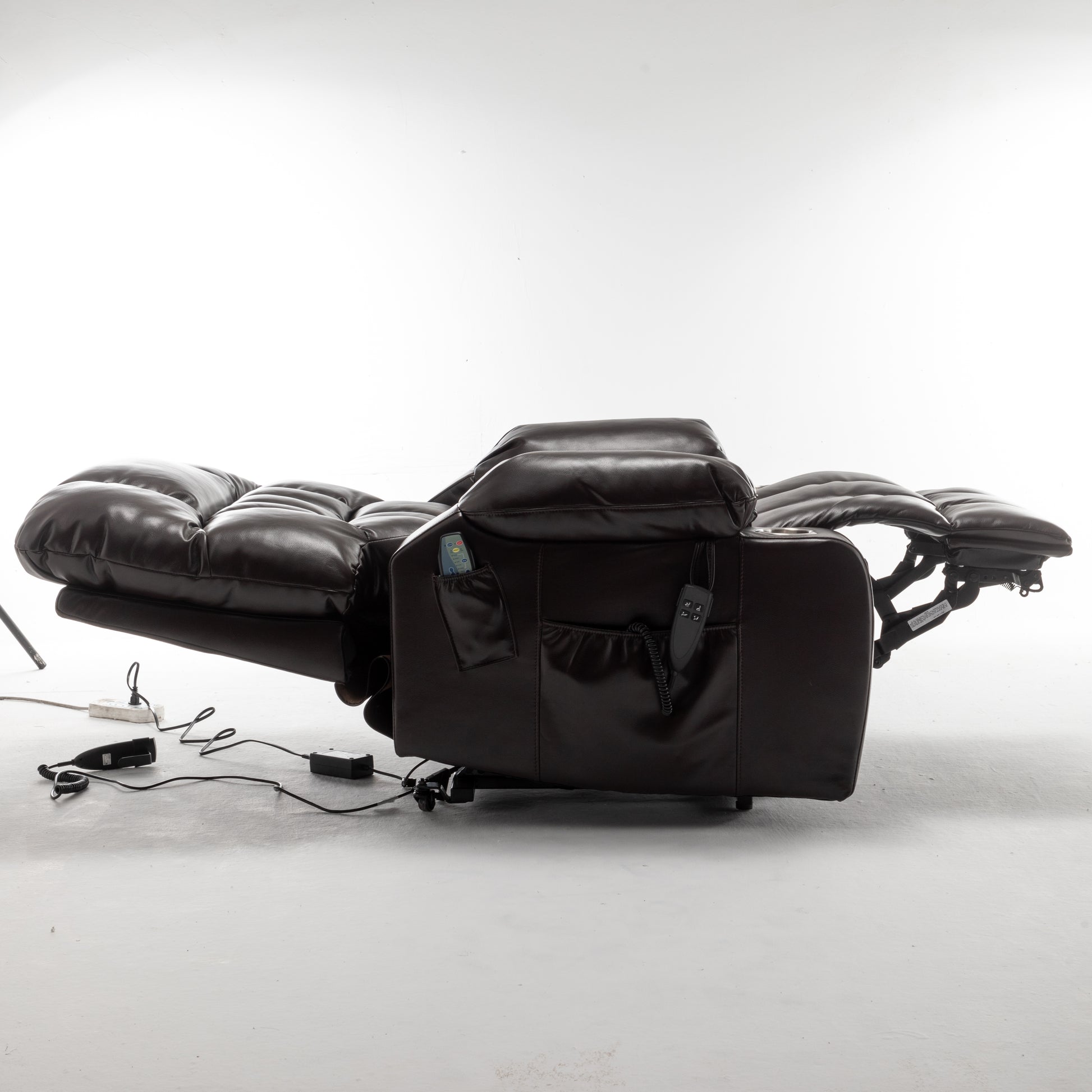 Lift Chair for Big and Tall Person with Inconvenient Legs: High Density Foam Lift Sofa with Heat and Massage, 2 Pockets, 2 Cup Holder, 2 Remote, OKIN Motor image 9
