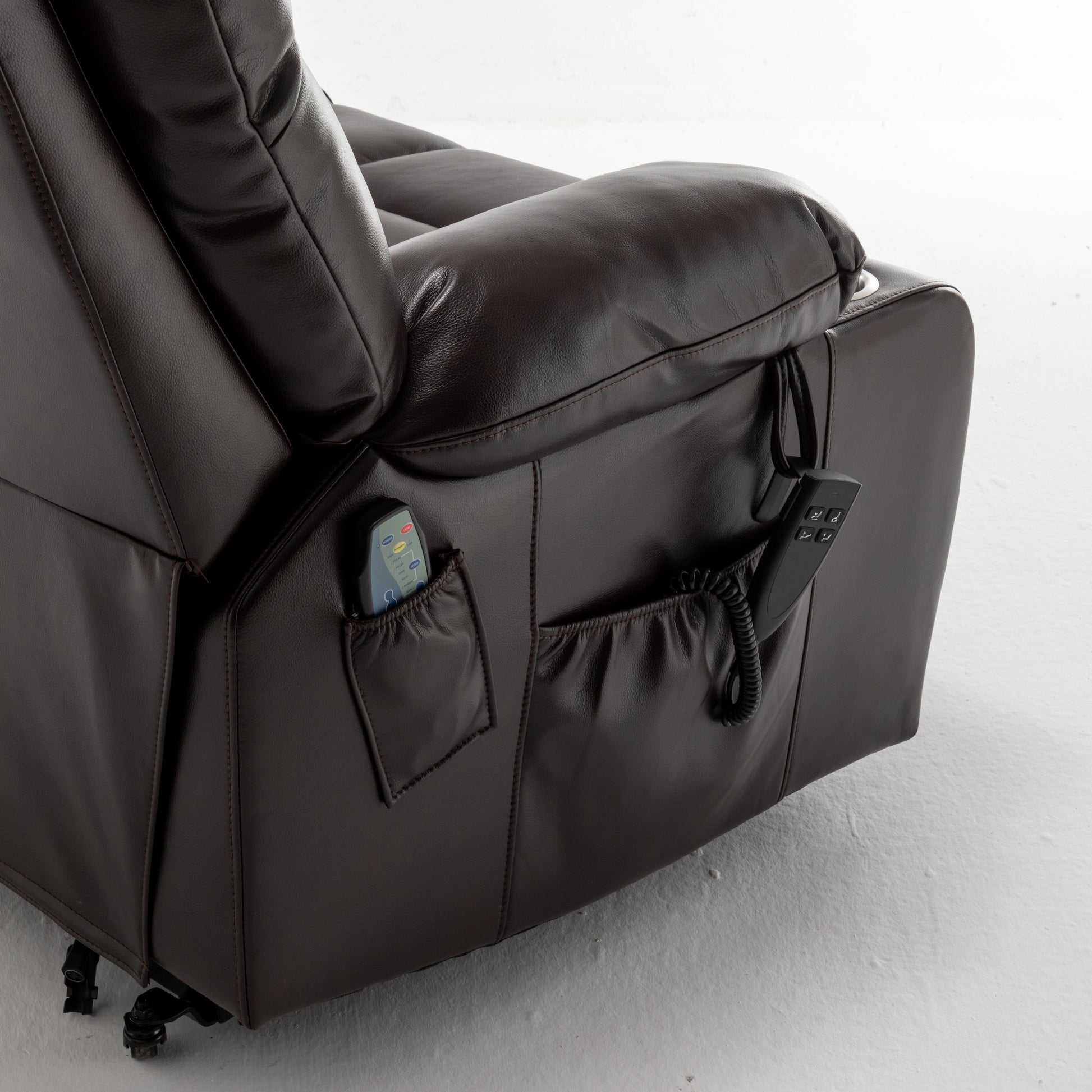 Lift Chair for Big and Tall Person with Inconvenient Legs: High Density Foam Lift Sofa with Heat and Massage, 2 Pockets, 2 Cup Holder, 2 Remote, OKIN Motor image 2
