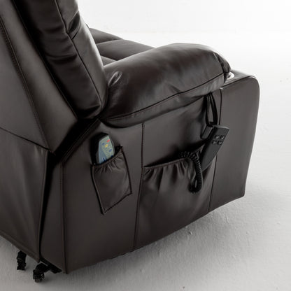 Lift Chair for Big and Tall Person with Inconvenient Legs: High Density Foam Lift Sofa with Heat and Massage, 2 Pockets, 2 Cup Holder, 2 Remote, OKIN Motor image 2