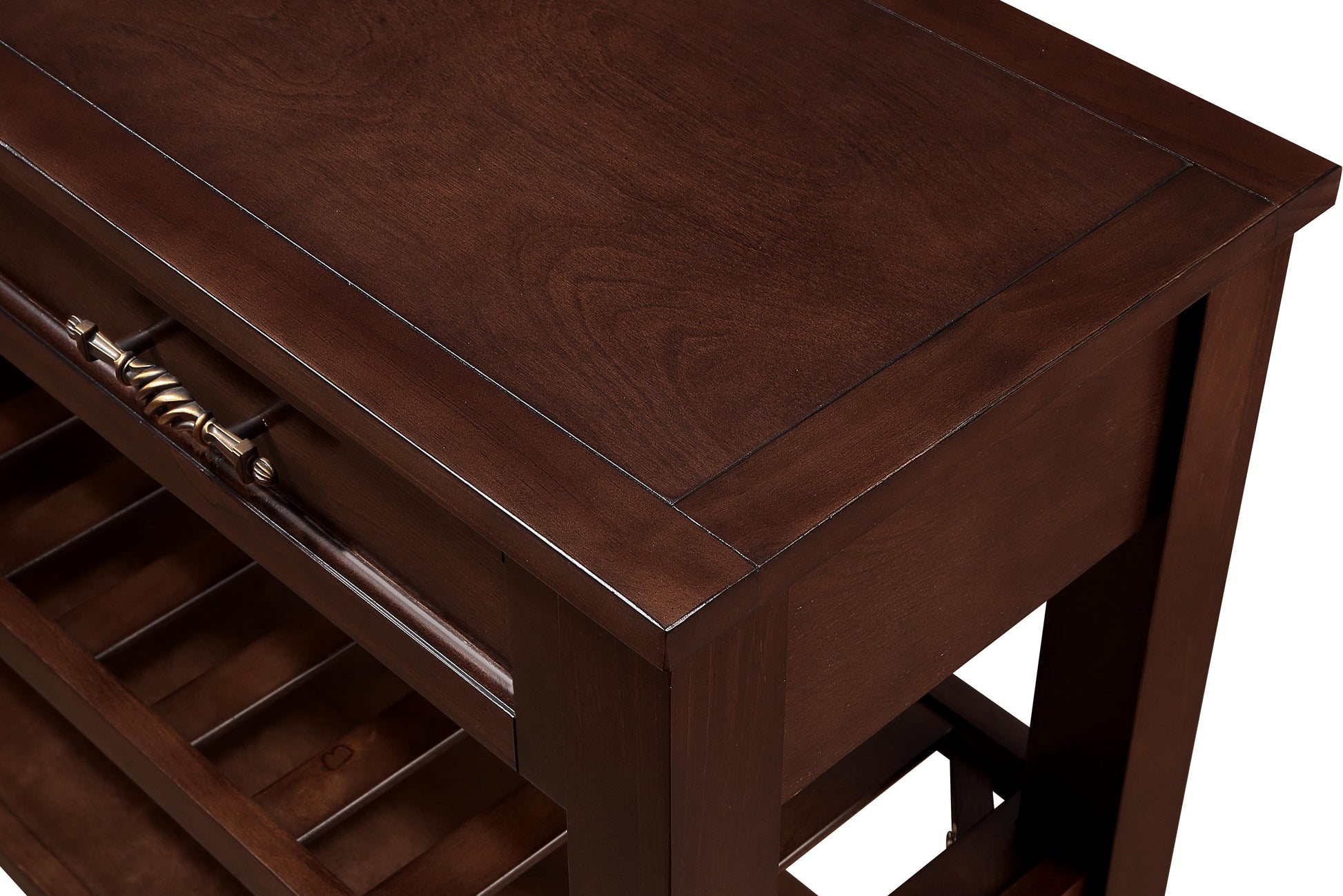 Console Sofa Table with 2 Storage Drawers and 2 Tiers Shelves, Mid-Century Style 42'' Solid Wood Buffet Sideboard for Living Room Furniture Kitchen Dining Room Entryway Hallway, Espresso (W120284583) image 10