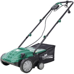 Garden Scarifier, 2-in-1 13INCH Dethatcher Scarifier,12 Amp Electric Lawn Dethatcher,Removable Collection Bag extra large 31.7QT, CUS Certificated