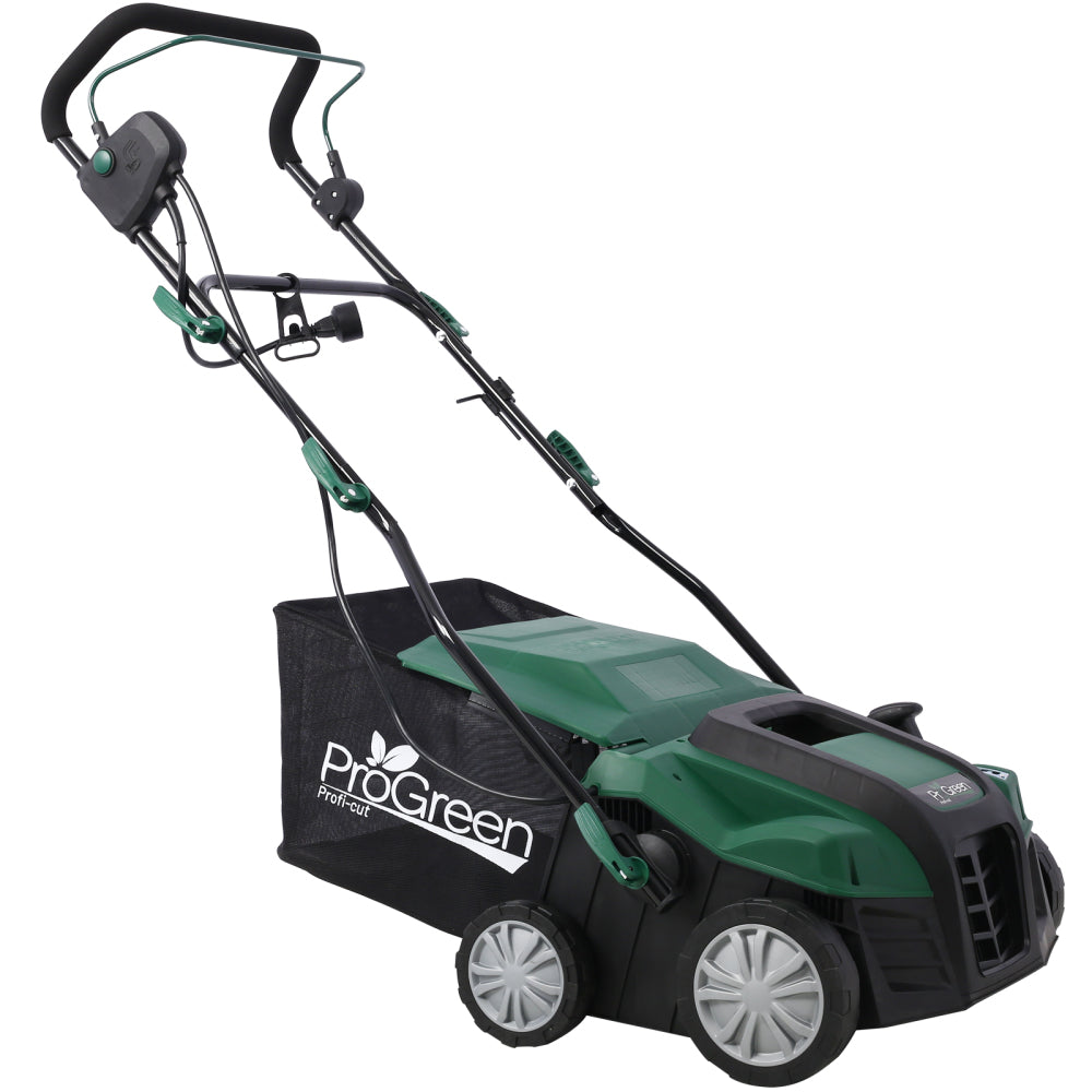 Garden Scarifier, 2-in-1 13INCH Dethatcher Scarifier,12 Amp Electric Lawn Dethatcher,Removable Collection Bag extra large 31.7QT, CUS Certificated