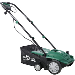 Garden Scarifier, 2-in-1 13INCH Dethatcher Scarifier,12 Amp Electric Lawn Dethatcher,Removable Collection Bag extra large 31.7QT, CUS Certificated