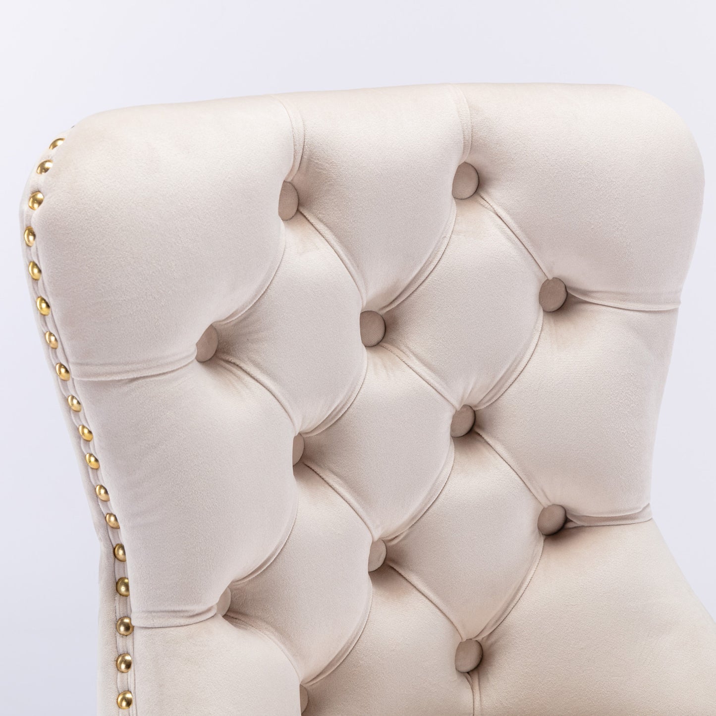 A&A Furniture,Thick Golden Swivel Velvet Barstools Adjusatble Seat Height from 27-35 Inch, Modern Upholstered Bar Stools with Backs Comfortable Tufted for Home Pub and Kitchen Island (Beige,Set of 2) image 10