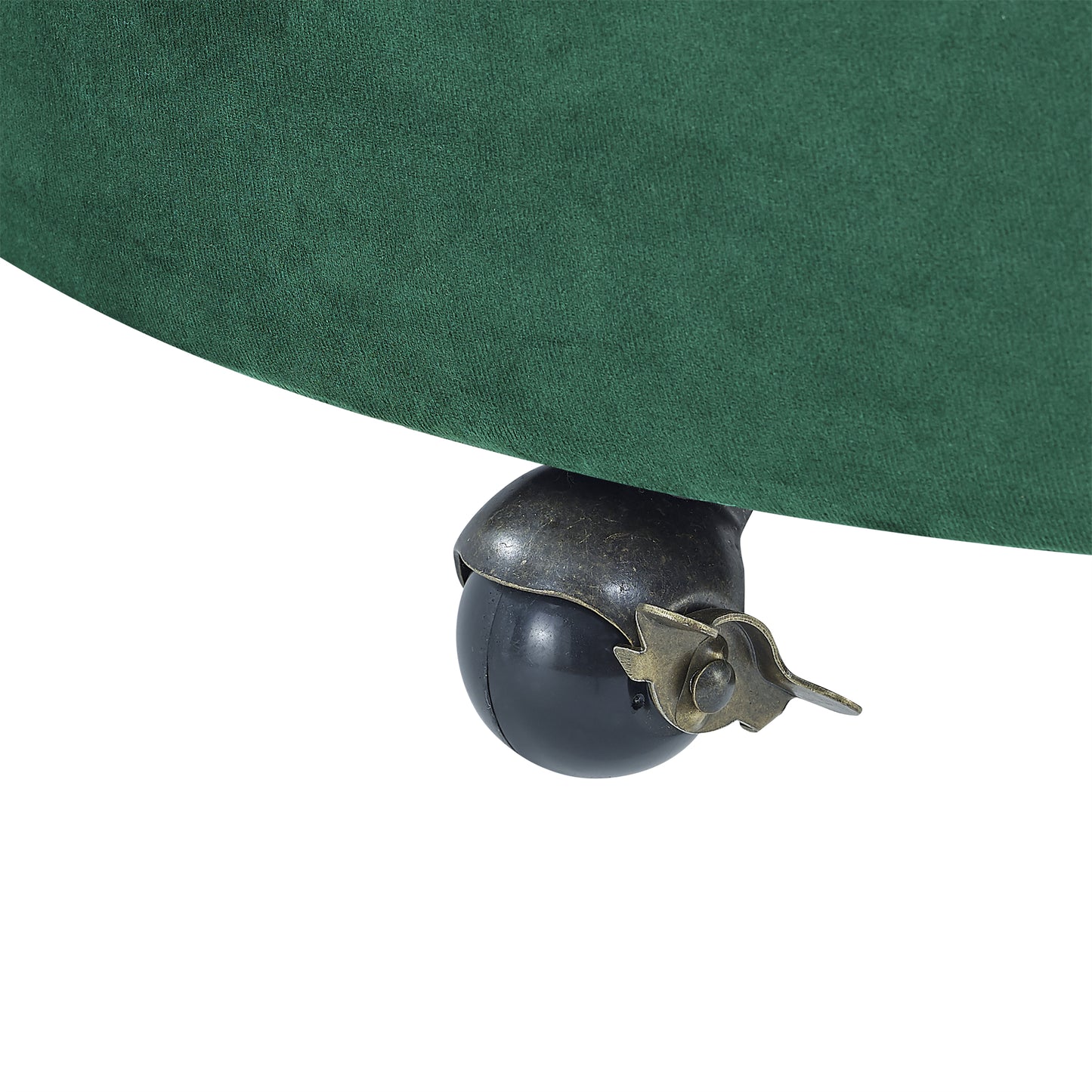 Velvet Upholstered Swivel Chair for Living Room, with Button Tufted Design and Movable Wheels, Including 3 Pillows, Green image 10