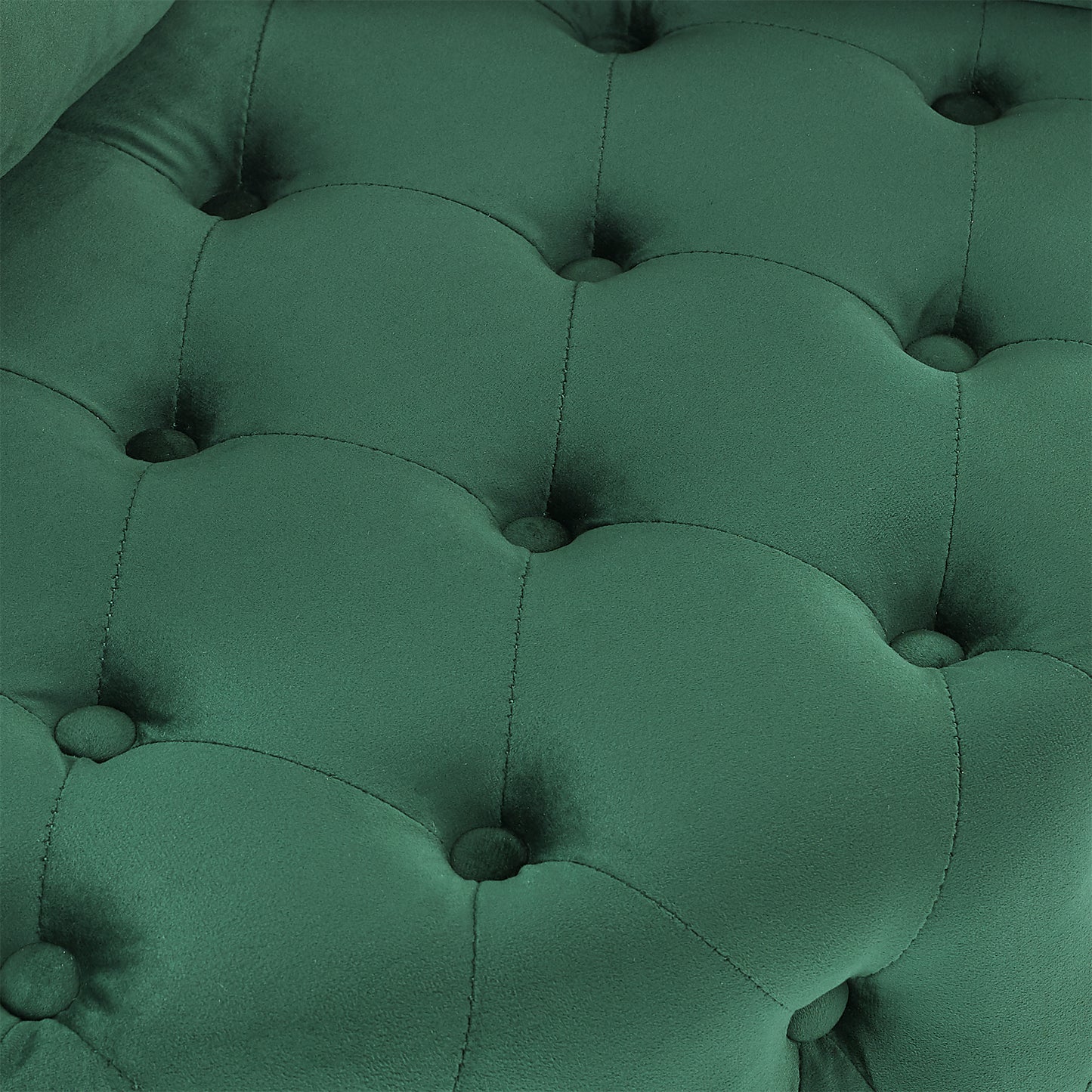 Velvet Upholstered Swivel Chair for Living Room, with Button Tufted Design and Movable Wheels, Including 3 Pillows, Green image 9