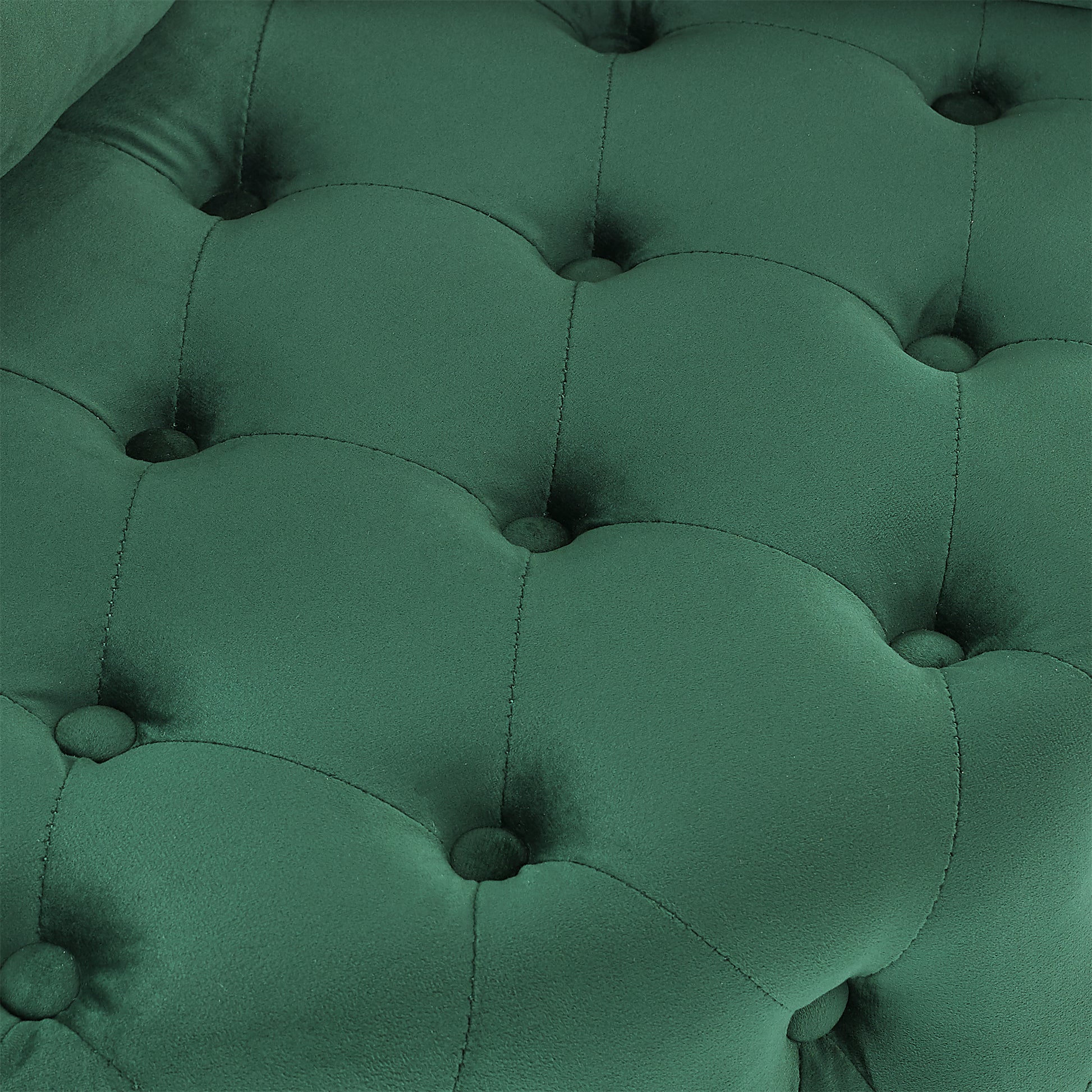 Velvet Upholstered Swivel Chair for Living Room, with Button Tufted Design and Movable Wheels, Including 3 Pillows, Green image 9