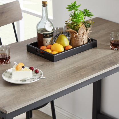Bar Table Set with 4 Bar stools PU Soft seat with backrest, Grey, 47.24'' L x 23.62'' W x 35.43'' H image 12