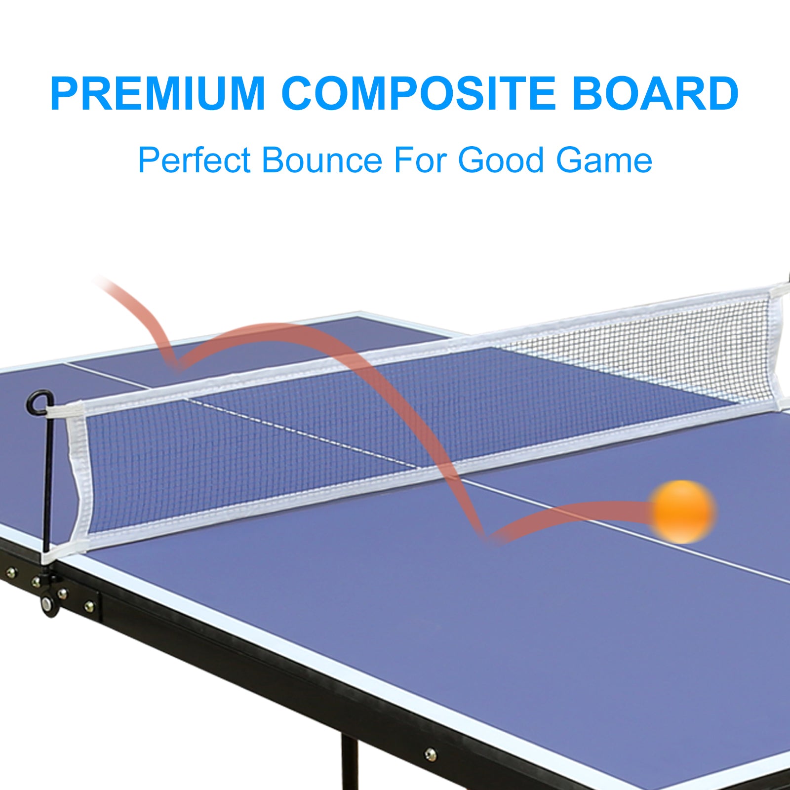 4.5ft Table Tennis Table Foldable & Portable Ping Pong Table Set with Net and 2 Ping Pong Paddles for Indoor Outdoor Game image 4