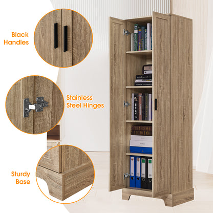Storage Cabinet with Two Doors for Bathroom, Office, Adjustable Shelf, MDF Board, Brown (Old Sku:N725P181207D/WF302824AAD) image 4