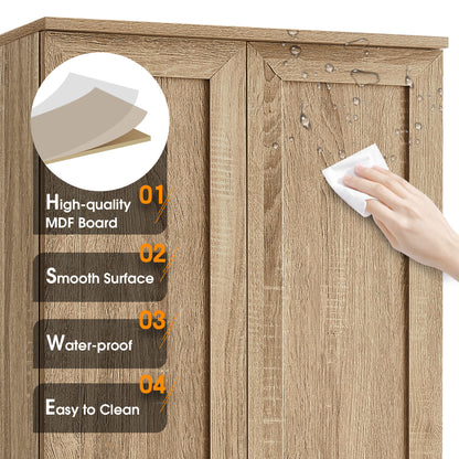 Storage Cabinet with Two Doors for Bathroom, Office, Adjustable Shelf, MDF Board, Brown (Old Sku:N725P181207D/WF302824AAD) image 6