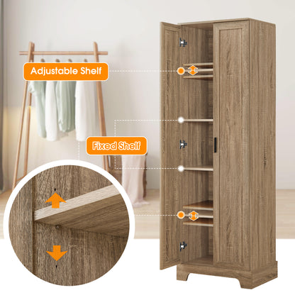Storage Cabinet with Two Doors for Bathroom, Office, Adjustable Shelf, MDF Board, Brown (Old Sku:N725P181207D/WF302824AAD) image 5