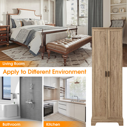 Storage Cabinet with Two Doors for Bathroom, Office, Adjustable Shelf, MDF Board, Brown (Old Sku:N725P181207D/WF302824AAD) image 7