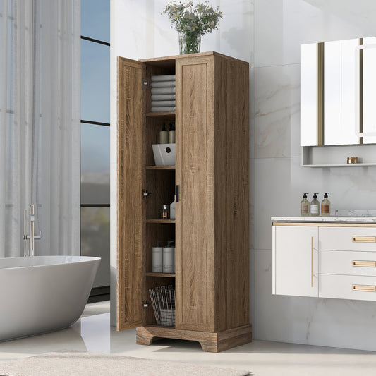 Storage Cabinet with Two Doors for Bathroom, Office, Adjustable Shelf, MDF Board, Brown (Old Sku:N725P181207D/WF302824AAD) image 1