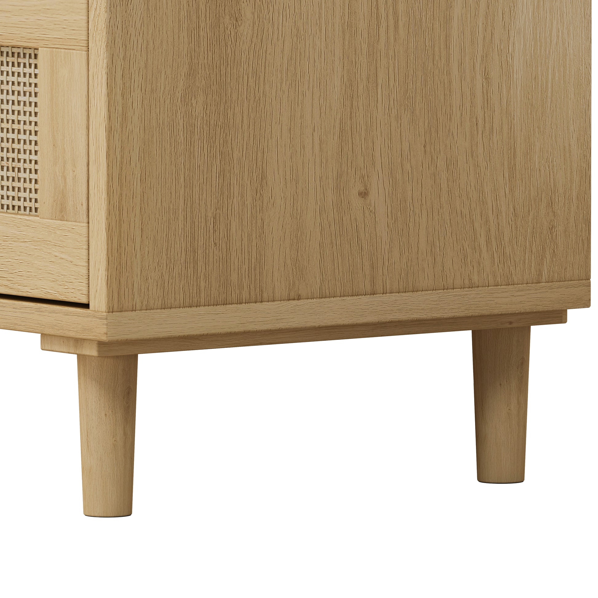 31.50"3-Drawers Rattan Storage Cabinet Rattan Drawer,for Bedroom,Living Room,Dining Room,Hallways,Oak image 8