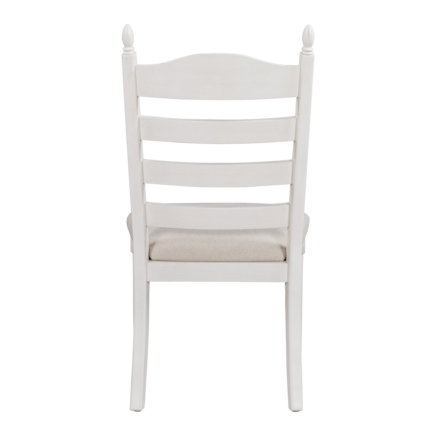 TREXM 5-Piece Retro Functional Dining Table Set Wood Round Extendable Dining Table and 4 Upholstered Dining Chairs (Antique White) image 10
