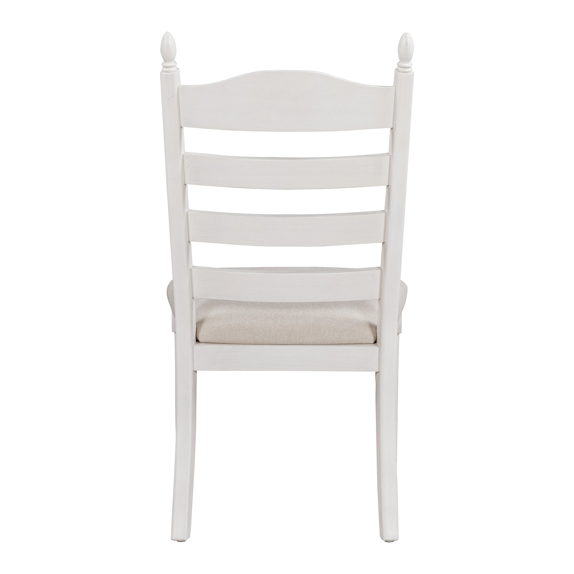 TREXM 5-Piece Retro Functional Dining Table Set Wood Round Extendable Dining Table and 4 Upholstered Dining Chairs (Antique White) image 10