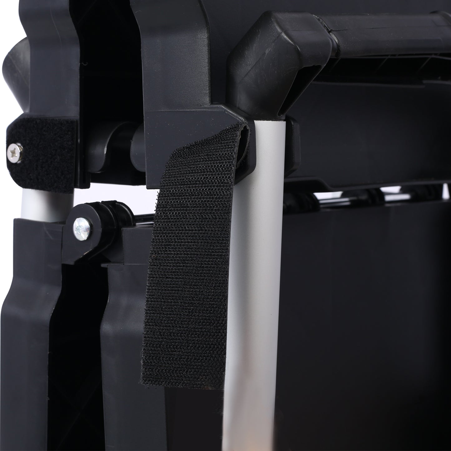 3 Layers Folding Collapsible Service Cart Pack-N-Roll Folding Collapsible Service Cart, Black, 50 Lb. Load Capacity per Shelf image 4