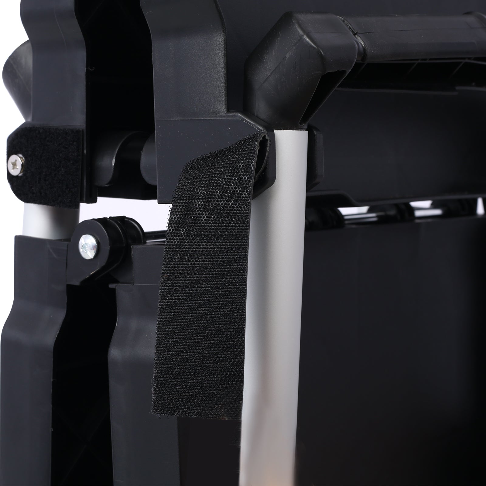 3 Layers Folding Collapsible Service Cart Pack-N-Roll Folding Collapsible Service Cart, Black, 50 Lb. Load Capacity per Shelf image 4