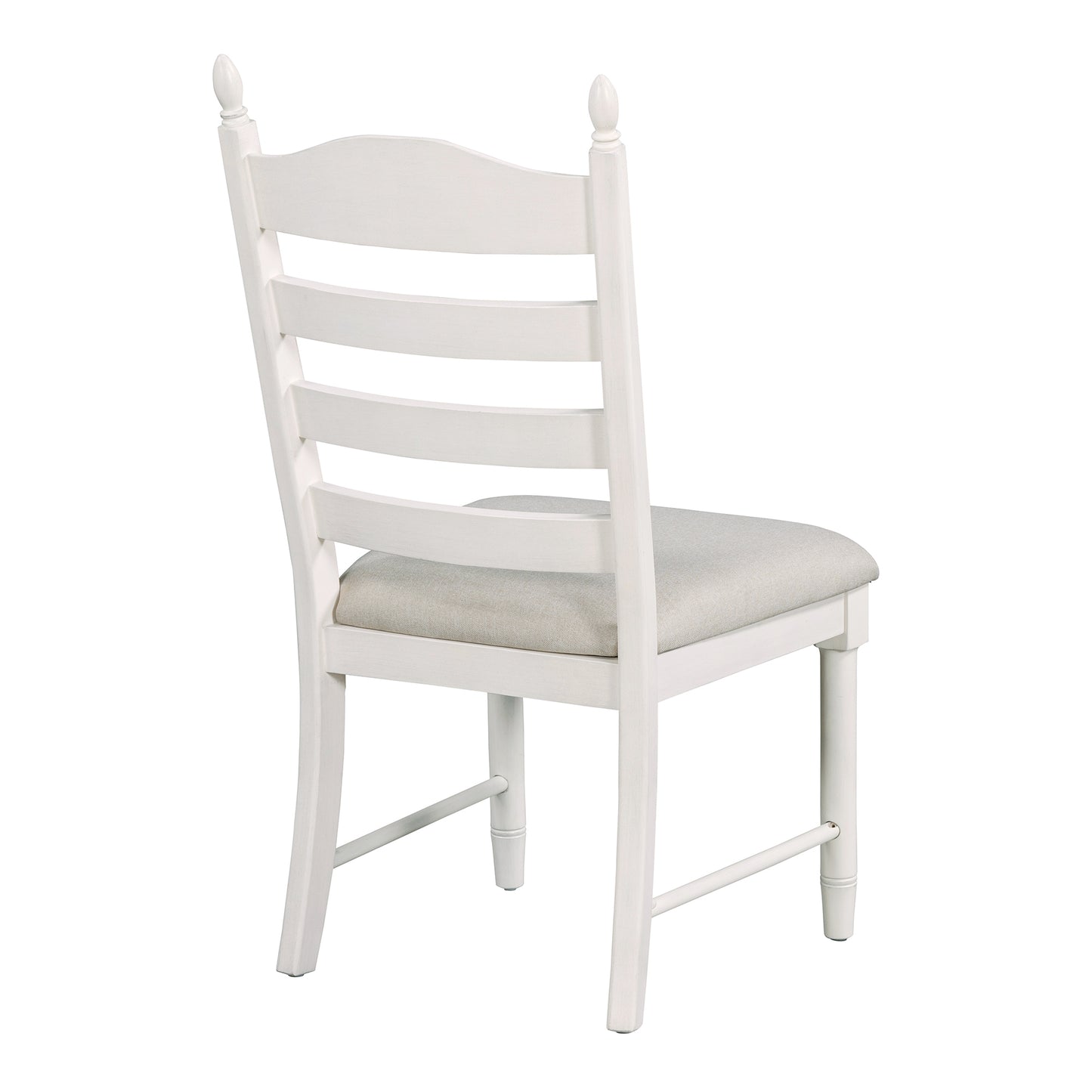 TREXM 5-Piece Retro Functional Dining Table Set Wood Round Extendable Dining Table and 4 Upholstered Dining Chairs (Off White) image 8