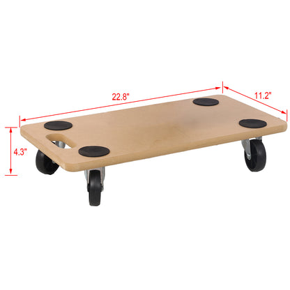 Furniture Moving Dolly, Heavy Duty Wood Rolling Mover with Wheels for Piano Couch Fridge Heavy Items, Securely Holds 500 Lbs (4pcs 22.8" x11.2" Platform) image 4