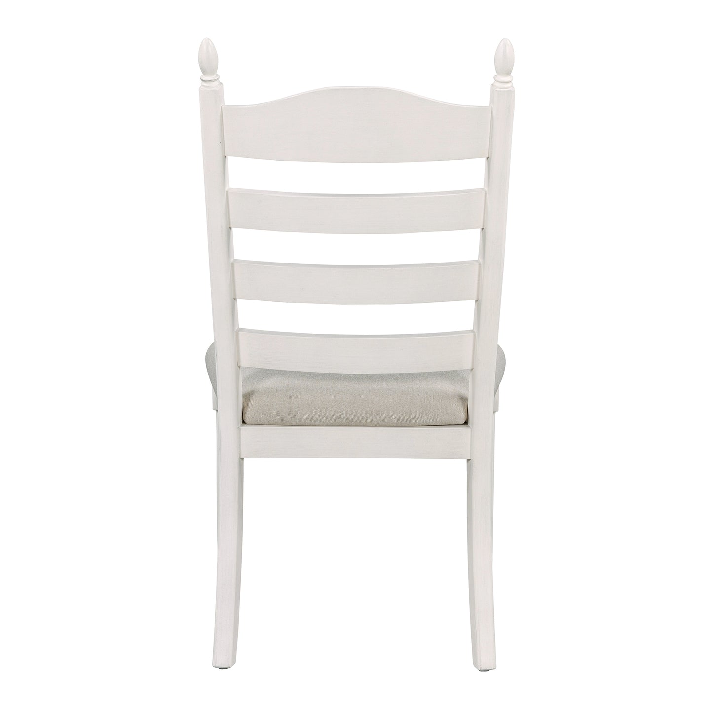 TREXM 5-Piece Retro Functional Dining Table Set Wood Round Extendable Dining Table and 4 Upholstered Dining Chairs (Off White) image 9