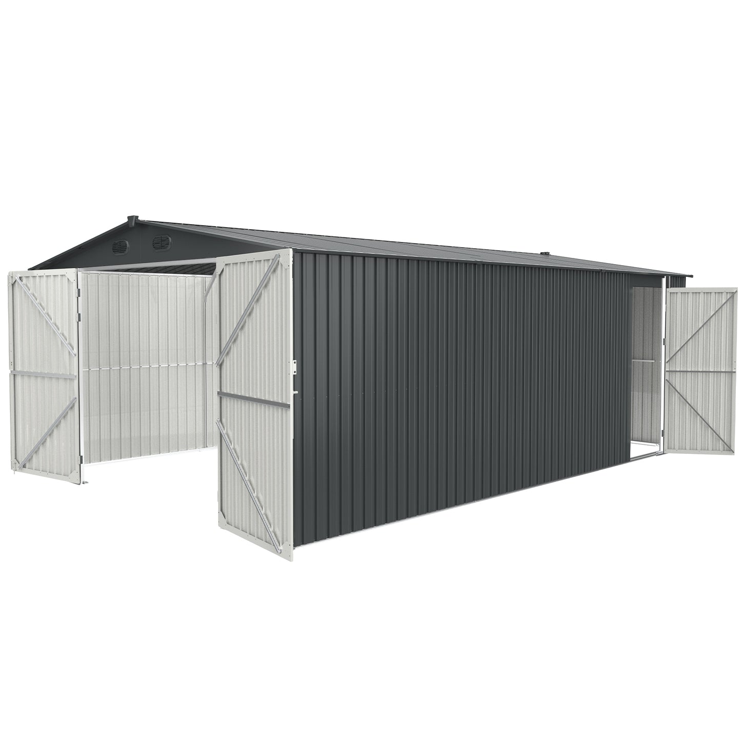Outdoor Storage Shed 20x13 FT, Metal Garden Shed Backyard Utility Tool House Building with 2 Doors and 4 Vents for Car,Truck,Bike, Garbage Can,Tool,Lawnmower image 1