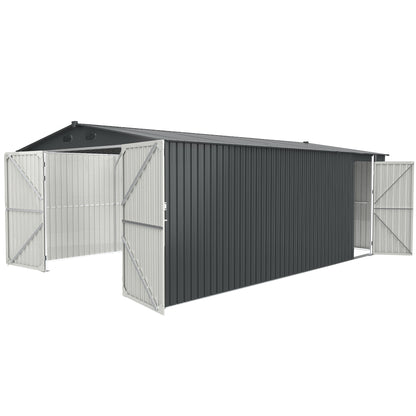 Outdoor Storage Shed 20x13 FT, Metal Garden Shed Backyard Utility Tool House Building with 2 Doors and 4 Vents for Car,Truck,Bike, Garbage Can,Tool,Lawnmower image 1