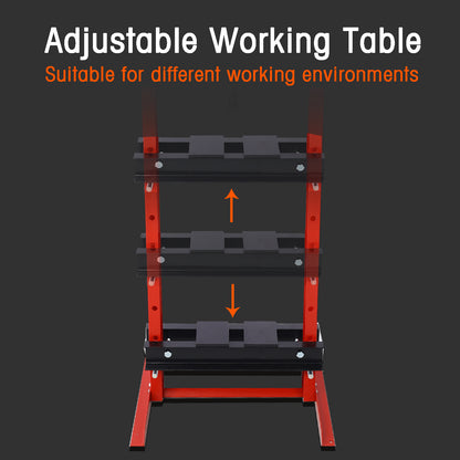 Hydraulic Shop Press,12-Ton Capacity, Floor Mount,with Press Plates, H-Frame Garage Floor Press, Adjustable Working Table Height,red image 6