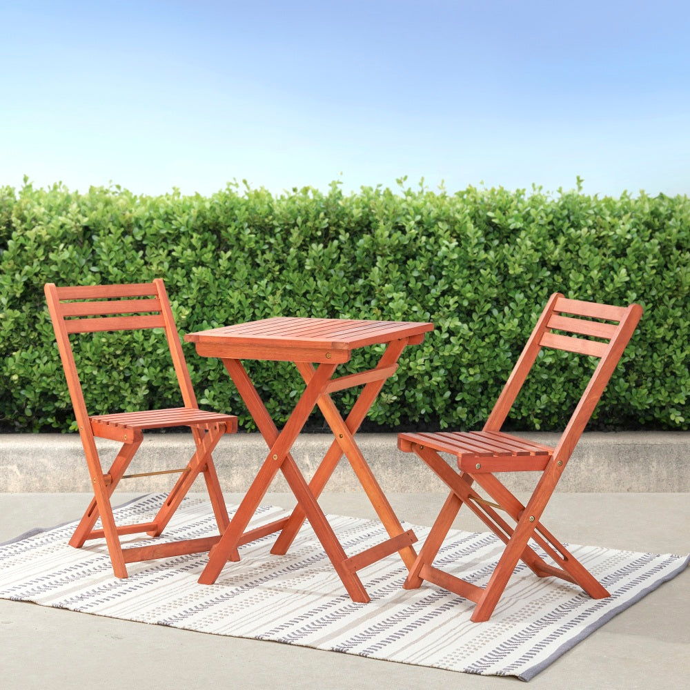 Marco Reddish Brown Balcony Wood Bistro Set