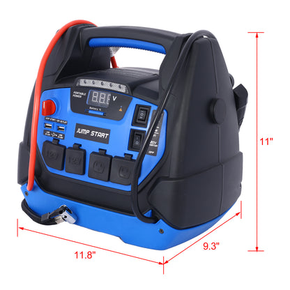 Rechargeable Jump Starter for Gas Diesel Vehicles - 1800 Amps with Air Compressor and AC, 12V DC, USB Power Station image 4