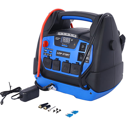 Rechargeable Jump Starter for Gas Diesel Vehicles - 1800 Amps with Air Compressor and AC, 12V DC, USB Power Station image 11