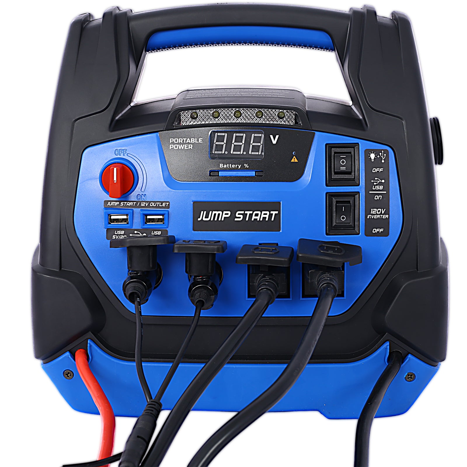 Rechargeable Jump Starter for Gas Diesel Vehicles - 1800 Amps with Air Compressor and AC, 12V DC, USB Power Station image 6