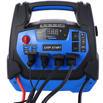 Rechargeable Jump Starter for Gas Diesel Vehicles - 1800 Amps with Air Compressor and AC, 12V DC, USB Power Station image 6