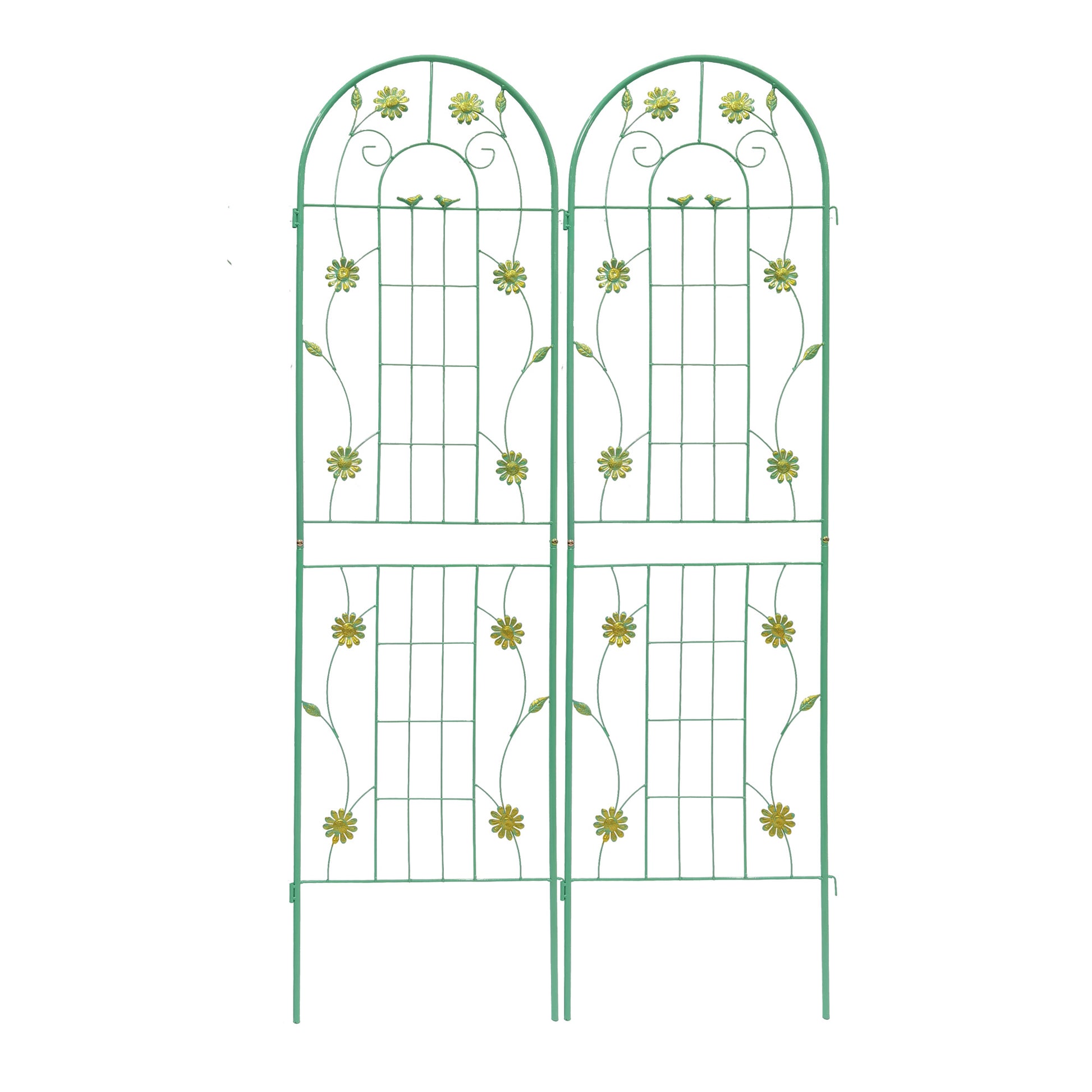 4 Pack Metal Garden Trellis 71" x 19.7" Rustproof Trellis for Climbing Plants Outdoor Flower Support Green image 12