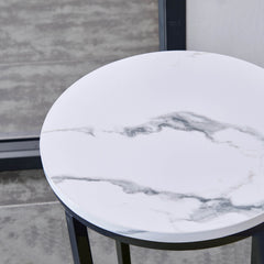 Modern Side Table with Faux Marble MDF Top For Any Small Space