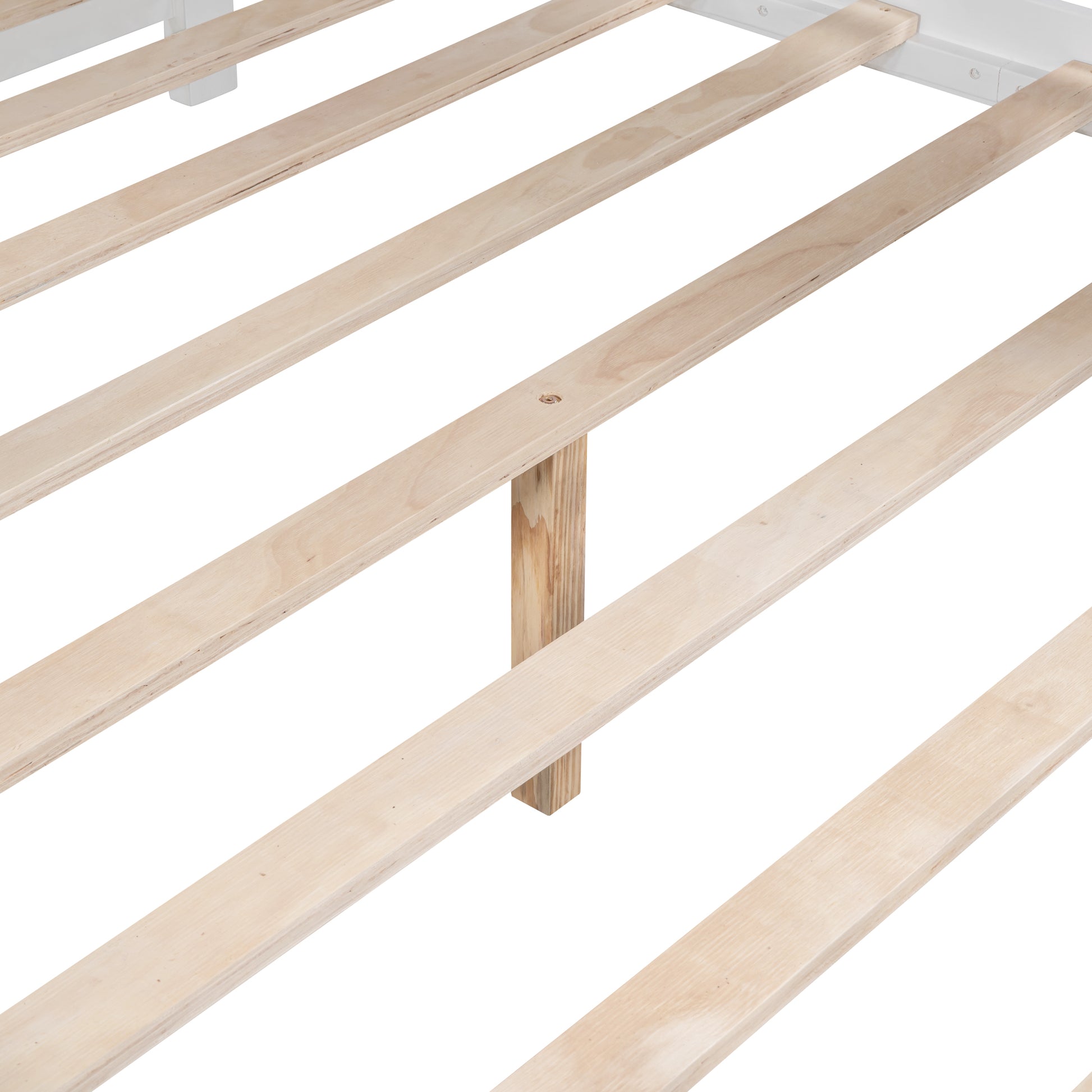 Wooden Full Size House Bed with 2 Drawers,Kids Bed with Storage Shelf, White(Old SKU: HL000052AAK) image 11