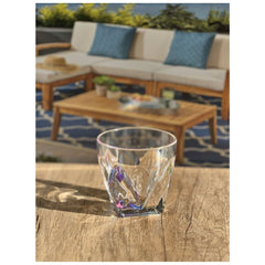 Rainbow Diamond Acrylic Glasses Drinking Set of 4 DOF (9oz), Plastic Drinking Glasses, BPA Free Cocktail Glasses, Drinkware Set, Drinking Water Glasses