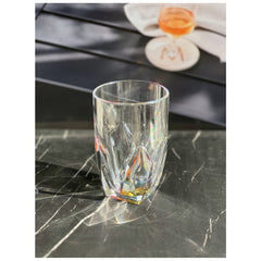 Rainbow Diamond Acrylic Glasses Drinking Set of 4 Hi Ball (17oz), Plastic Drinking Glasses, BPA Free Cocktail Glasses, Drinkware Set, Drinking Water Glasses