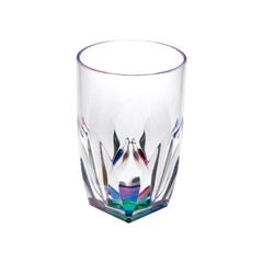 Rainbow Diamond Acrylic Glasses Drinking Set of 4 Hi Ball (17oz), Plastic Drinking Glasses, BPA Free Cocktail Glasses, Drinkware Set, Drinking Water Glasses
