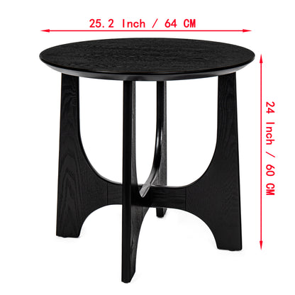 25" Round End Table, Wooden Side Table,Night Stand for Living Room,Reception Room image 8