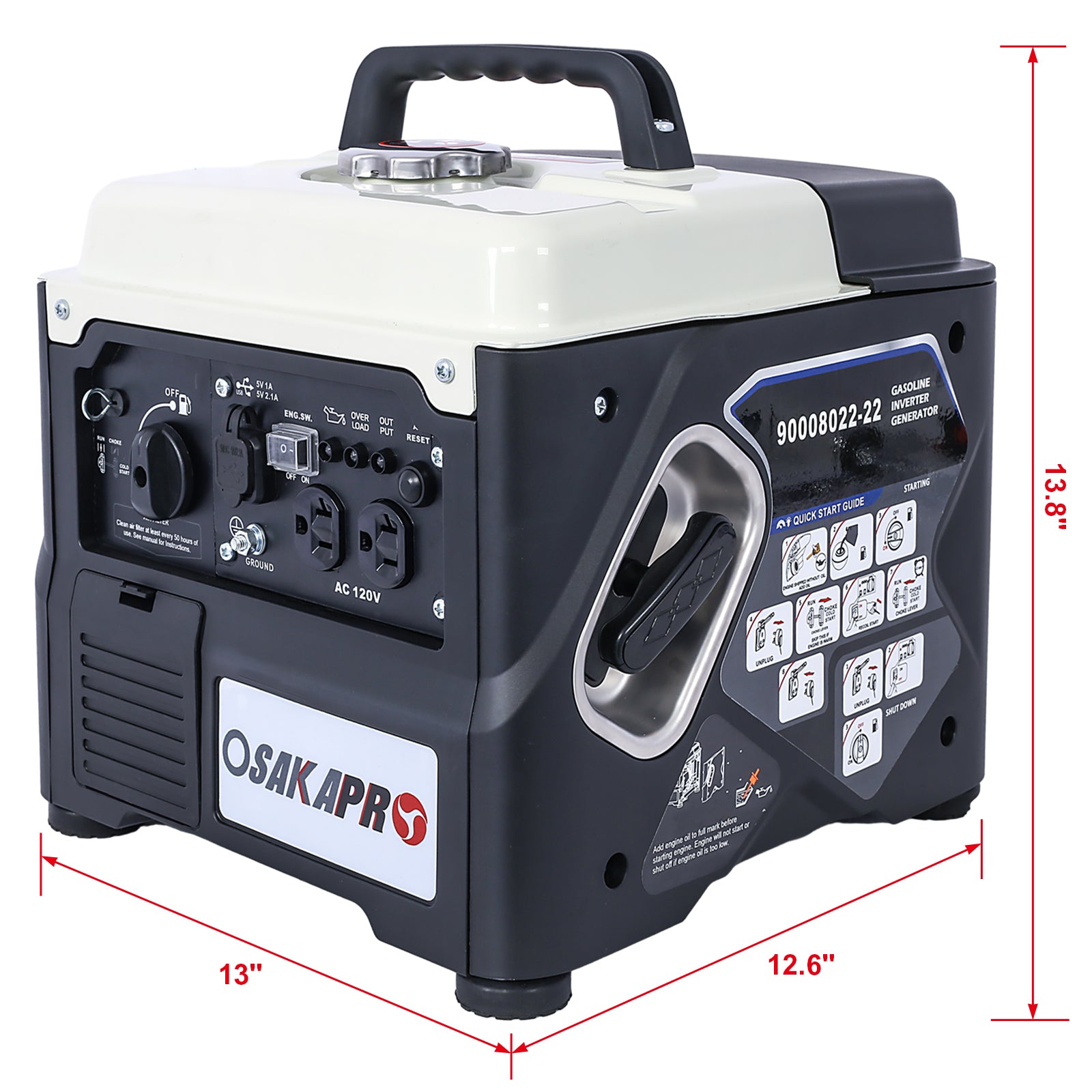 Portable Inverter Generator,1200W ultra-quiet gas engine, EPA Compliant, Eco-Mode Feature, Ultra Lightweight for Backup Home Use & Camping image 6