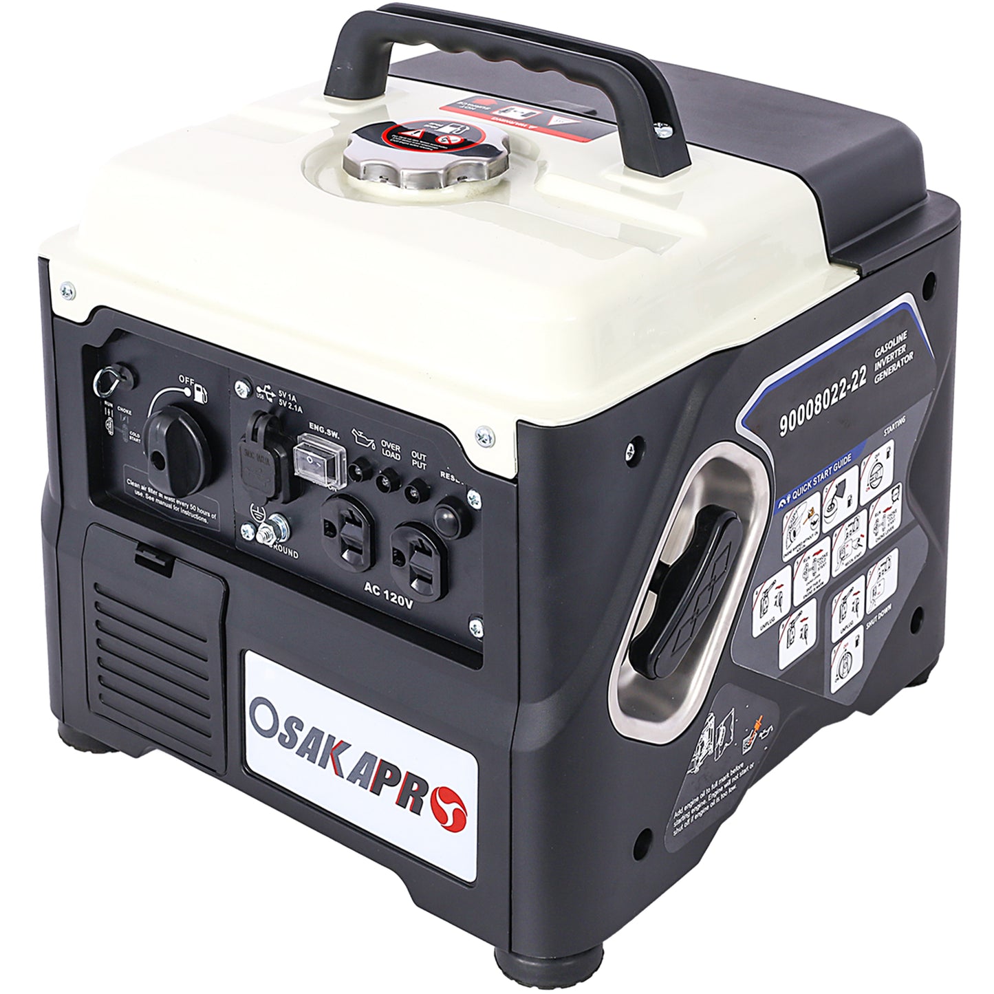 Portable Inverter Generator,1200W ultra-quiet gas engine, EPA Compliant, Eco-Mode Feature, Ultra Lightweight for Backup Home Use & Camping image 3