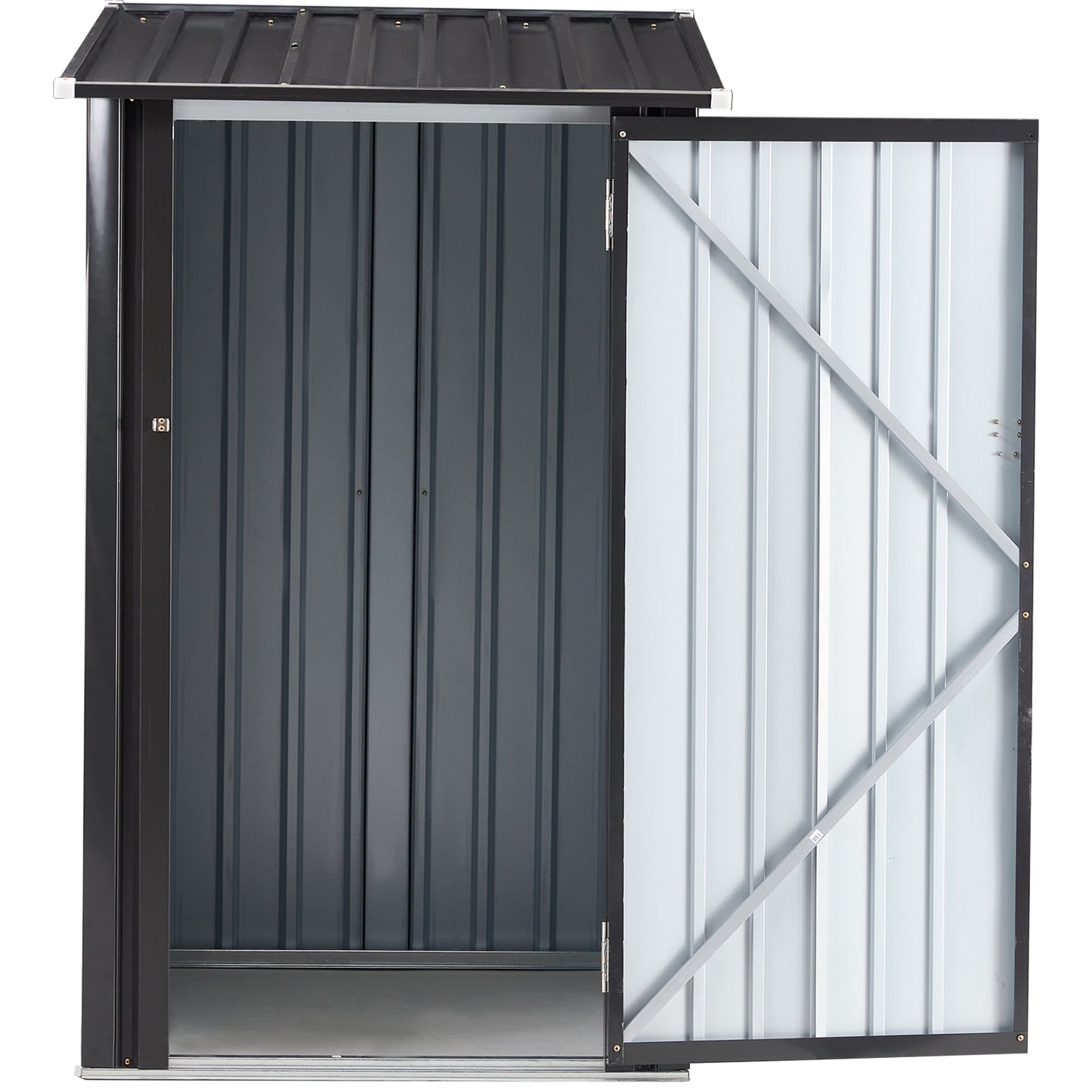 Outdoor Storage Shed, 3 x 3 FT Metal Steel Garden Shed with Single Lockable Door, Small Shed Outdoor Steel Utility Tool Shed for Backyard Patio Garden Lawn image 4