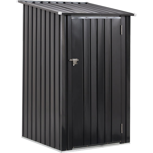 3x3 FT Outdoor Storage Shed - Metal Steel Garden Shed with Lockable Door - Front View